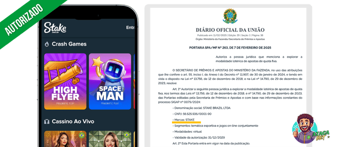 Stake casa de apostas autorizada no Brasil com licença SPA/MF